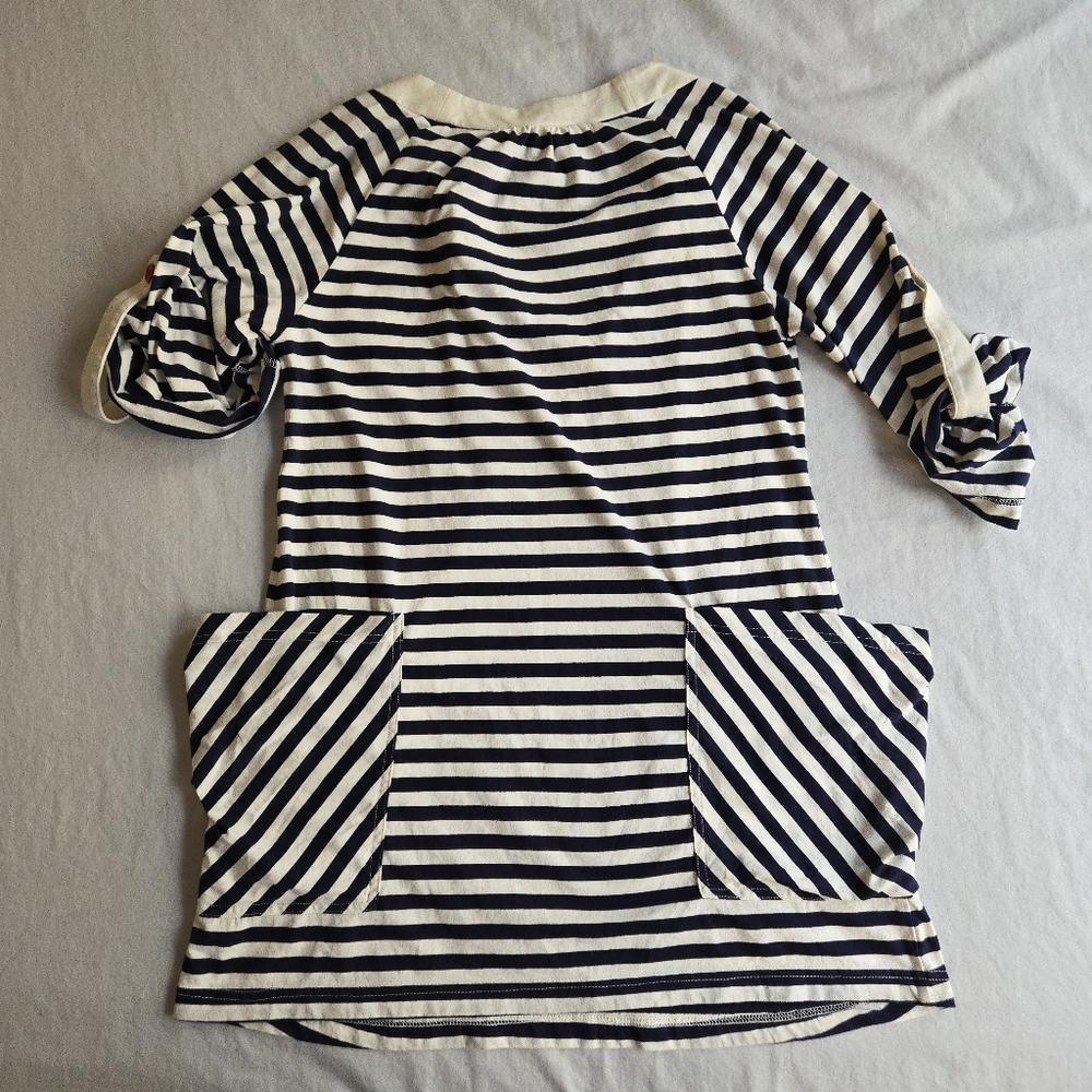Nanette Lepore Swim Tunic Cover Up Navy White Nautical Stripe - Picture 11 of 13